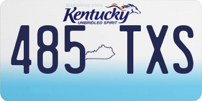 KY license plate 485TXS