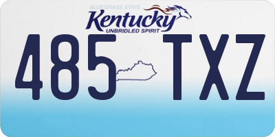 KY license plate 485TXZ