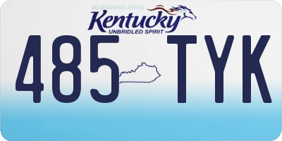 KY license plate 485TYK