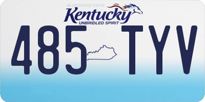 KY license plate 485TYV