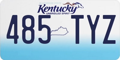 KY license plate 485TYZ