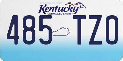 KY license plate 485TZO