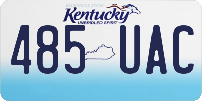 KY license plate 485UAC