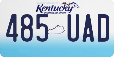 KY license plate 485UAD