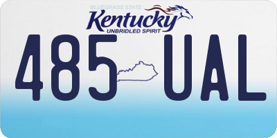KY license plate 485UAL