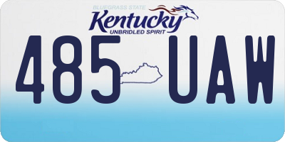 KY license plate 485UAW