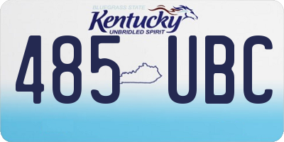 KY license plate 485UBC