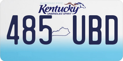 KY license plate 485UBD