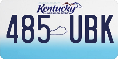 KY license plate 485UBK