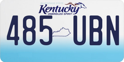 KY license plate 485UBN
