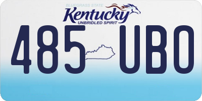 KY license plate 485UBO