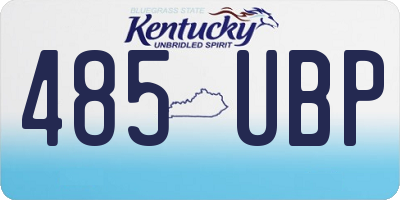 KY license plate 485UBP