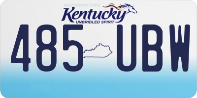 KY license plate 485UBW