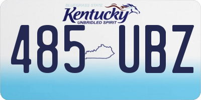 KY license plate 485UBZ