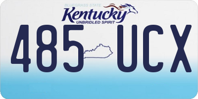 KY license plate 485UCX