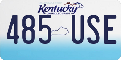 KY license plate 485USE