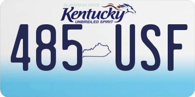 KY license plate 485USF