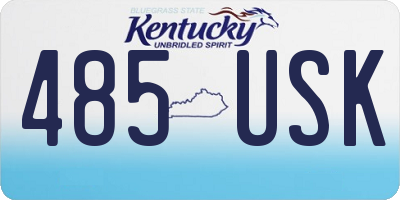 KY license plate 485USK