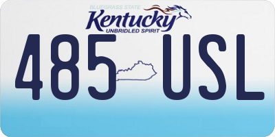 KY license plate 485USL