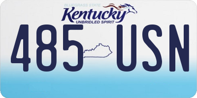 KY license plate 485USN