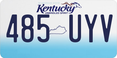 KY license plate 485UYV