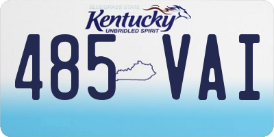KY license plate 485VAI
