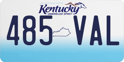 KY license plate 485VAL