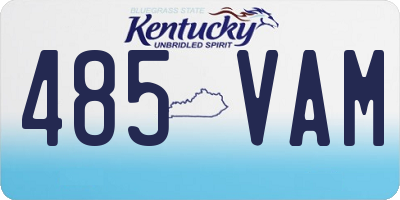 KY license plate 485VAM