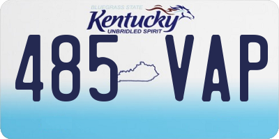 KY license plate 485VAP