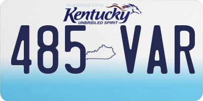 KY license plate 485VAR
