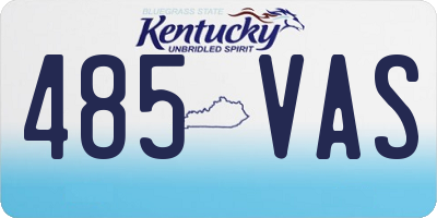 KY license plate 485VAS