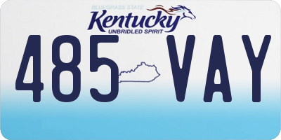 KY license plate 485VAY