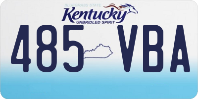 KY license plate 485VBA