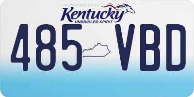 KY license plate 485VBD