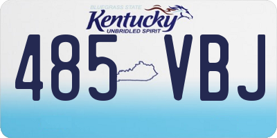 KY license plate 485VBJ