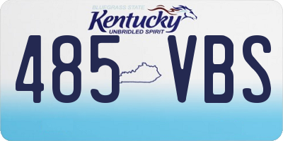 KY license plate 485VBS