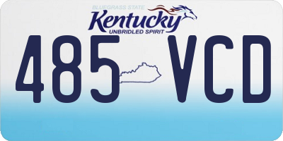 KY license plate 485VCD