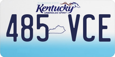 KY license plate 485VCE