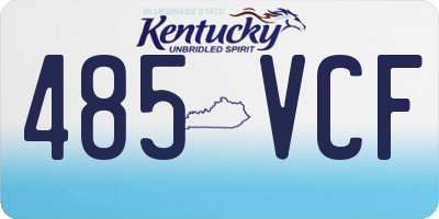 KY license plate 485VCF