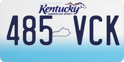KY license plate 485VCK