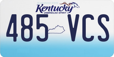 KY license plate 485VCS
