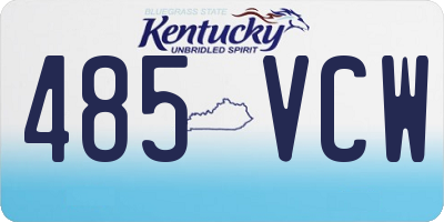KY license plate 485VCW