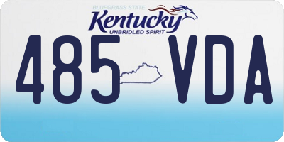 KY license plate 485VDA