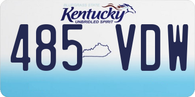 KY license plate 485VDW