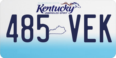 KY license plate 485VEK