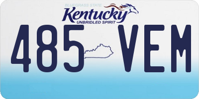 KY license plate 485VEM