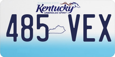 KY license plate 485VEX