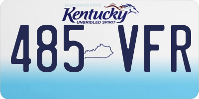 KY license plate 485VFR