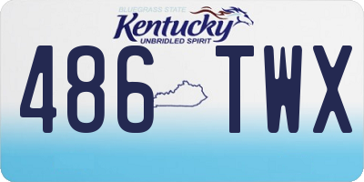 KY license plate 486TWX