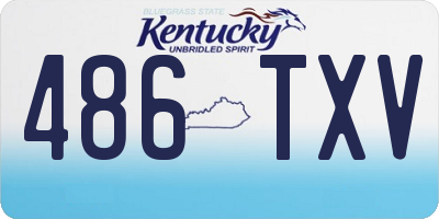 KY license plate 486TXV